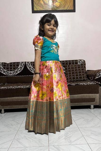 kids gown kanjivaram silk Kids clothing wholesale Surat